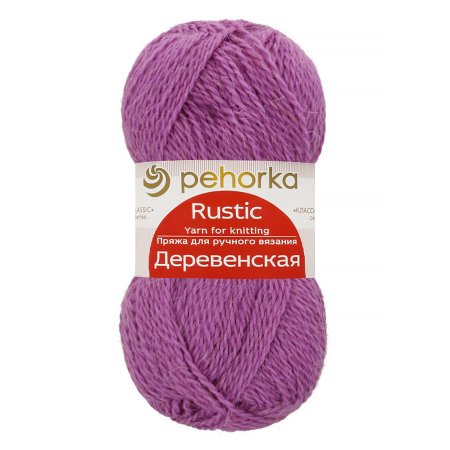 Пряжа Пехорская ПТ "Деревенская" 100% шерсть 1 х 100 г 250 ± 15 м №516 персидская сирень PEH-DER-516