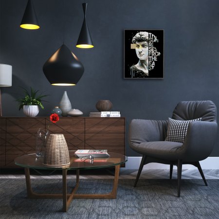 Набор для раскрашивания по номерам (черный холст) ФРЕЯ 50 х 40 см "Интерьерный Давид" PNB/PLB-300