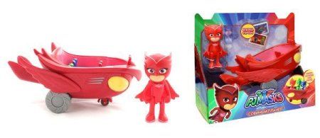 Игровой набор фигурка и машина "Сов. планер"_PJ masks ROS-32613