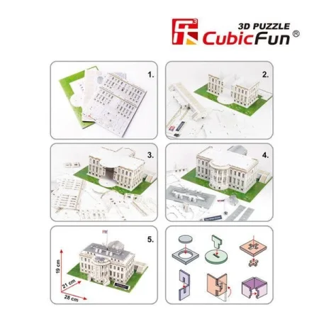 3D пазл CubicFun Серия "С" Белый дом, 64 деталей UT-C060h