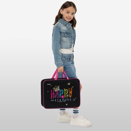 Папка текстильная с ручками A4 Berlingo "Candy Princess" 350 x 265 x 80 мм, 1 отделение, текстиль, на молнии RE-BR-FB-0531