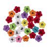 Бусина HOBBIUS пластик 4 x 12 мм 100 шт №02 цветные цветочки "английский алфавит" ABFG-02