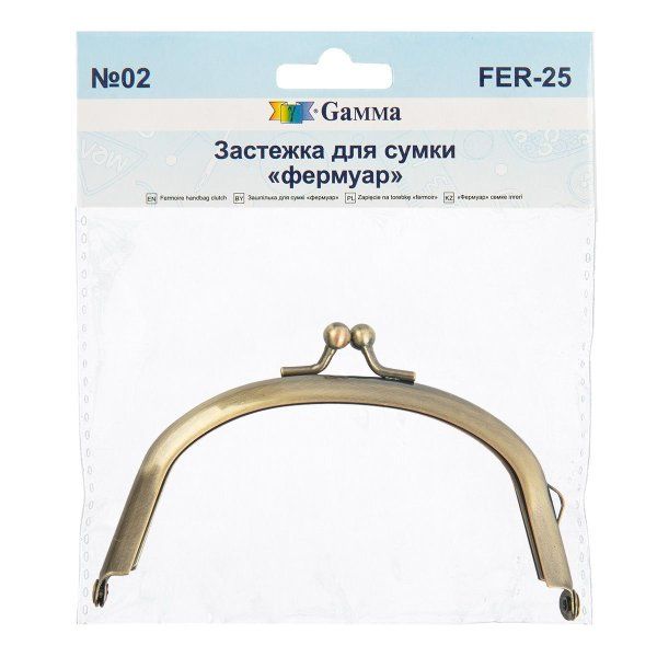 Застежка для сумки "фермуар" GAMMA 10.5 x 6.5 см 1 шт №02 под состаренную бронзу FER-25-02