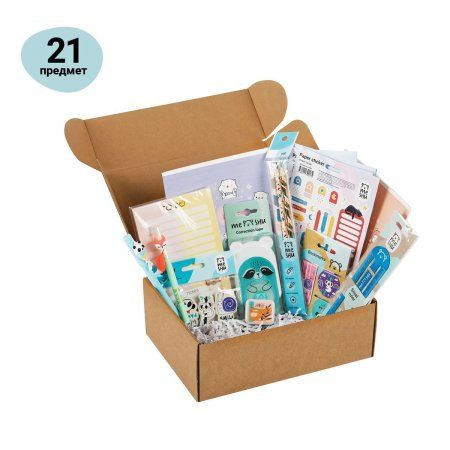 Набор канцелярских принадлежностей подарочный MESHU "Funny animals" 21 предмет RE-MS_51061