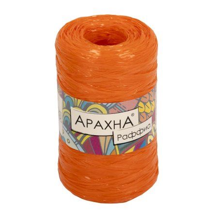 Пряжа ARACHNA Raffia 100% полипропилен 1 x 50 г 200 ± 12 м №13 оранжевый ARA-RAF-13