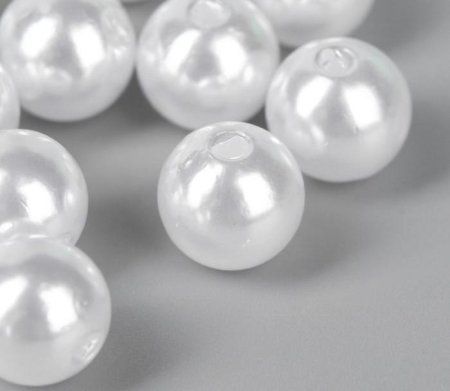 Набор декора для творчества пластик "Бусины белые" d 1 см 11.5 х 12 см 40 шт SIM-858287