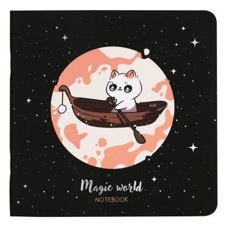 Записная книжка 170 x 170 мм 40л. MESHU "Magic world" 80 г/м2 на скрепке, soft-touch, тиснение фольгой, без линовки RE-MS_53367