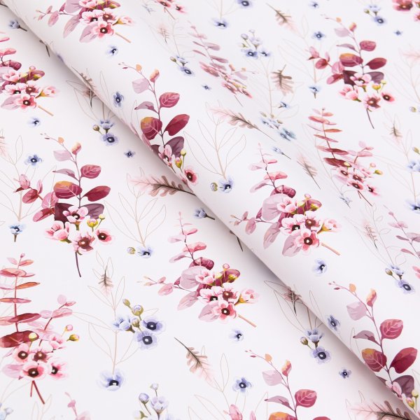 Бумага упаковочная глянцевая 70 x 100 см "Акварельные цветы" SIM-7470634