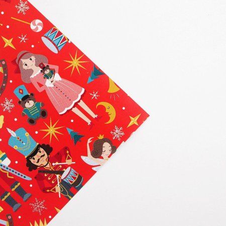 Бумага упаковочная глянцевая 70 x 100 см "Щелкунчик" 7066034