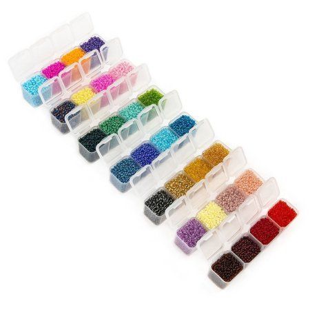 Органайзер для бисера с ячейками 28 шт GAMMA пластик 10.6 x 17.5 x 2.6 см прозрачный ОМ-028