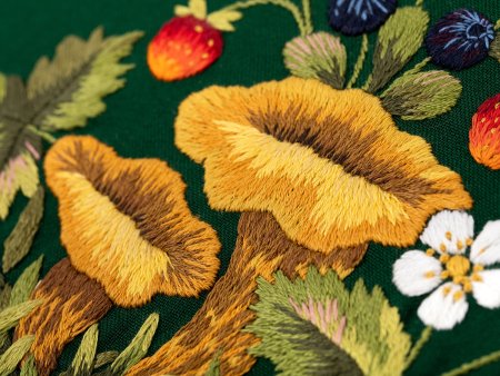 Набор для вышивания PANNA Живая картина. Грибы. Лисички 20.5 х 20.5 см JK-2257