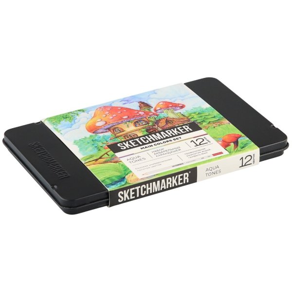 Набор акварельных карандашей SKETCHMARKER Основные цвета 12 цв мет.пенал NP-SMWP-MAIN12