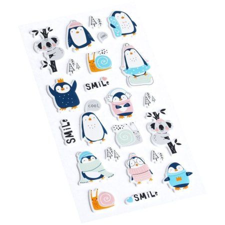 Наклейки объемные MESHU "Cute friends" 10 x 19 см RE-MS_36957