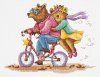 Набор для вышивания KLART "Мишки на велосипеде" 8-514