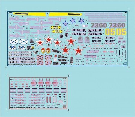 Сборная модель: Российский ударный вертолет Ми-24 В/ВП (масштаб 1:48), З-4823 Сборная модель: Российский ударный вертолет Ми-24 В/ВП (масштаб 1:48), З-4823