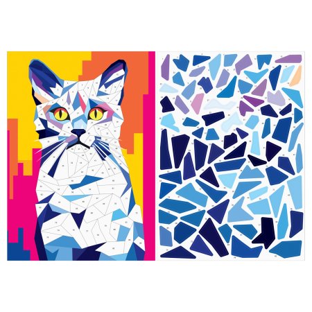 Аппликация наклейками ТРИ СОВЫ "Неоновые кошки" А4, 2 основы, картонный конверт RE-АПн_64297