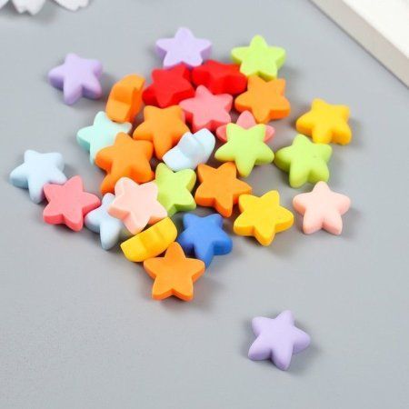 Декор для творчества пластик "Матовая звёздочка" 30 шт МИКС 0.6 x 1.5 x 1.5 см SIM-9233546