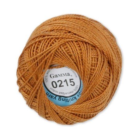 Пряжа GAMMA Ирис 100% хлопок 1 x 10 г 82 ± 3 м №0215 золотисто-коричневый GAM-IRI-1-0215