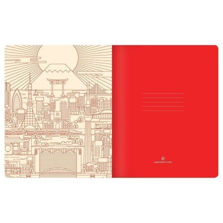 Тетрадь 48л. A5 клетка Greenwich Line "Japanese style" матовая ламинация, ЕВРО RE-NS48-52066