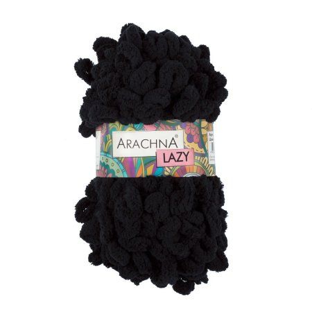 Пряжа ARACHNA Lazy 100% микрополиэстер 1 x 100 г 8.5 м №22 черный ARA-LAZ-22