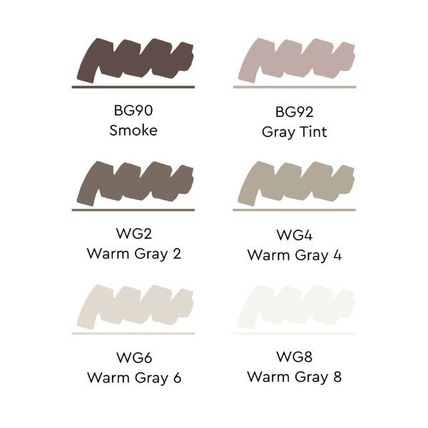 Набор маркеров SKETCHMARKER Warm Gray 6 шт + коробка MPSM-6WMGR