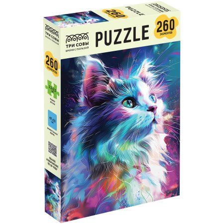 Пазл ТРИ СОВЫ 260 "Неоновый кот" RE-ПК260_64413