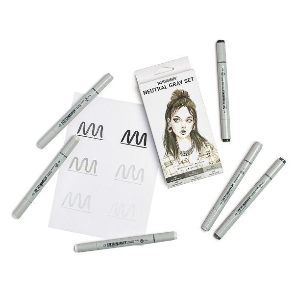 Набор маркеров SKETCHMARKER Neutral Gray 6 шт + коробка MPSM-6NTGR