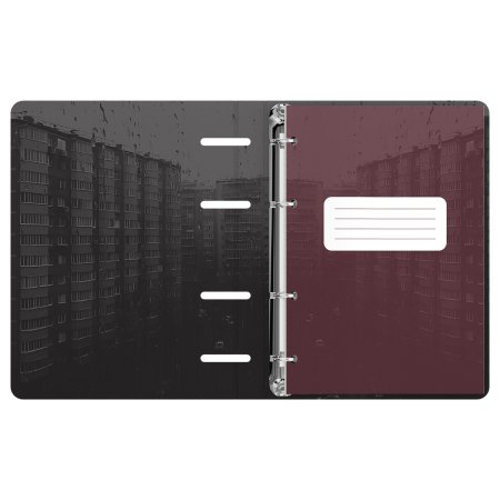 Тетрадь на кольцах 120л. A5 BG "За окном" картон, матовая ламинация, выб. лак RE-ТК5к120_лм_вл_57860