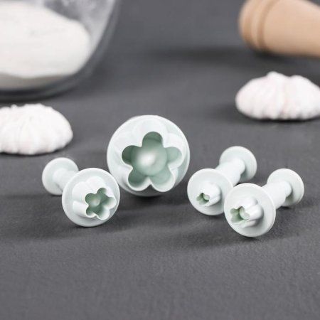 Набор плунжеров кондитерских 4 шт "Ромашка" 3.3/2.4/2.1/2 см 2954639