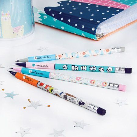 Карандаш механический MESHU 0.7 мм, печать на корпусе, с ластиком, ассорти RE-306848