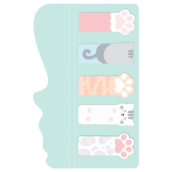 Флажки-закладки MESHU "Meow paw" 20 л, 5 цветов, европодвес RE-MS_54265