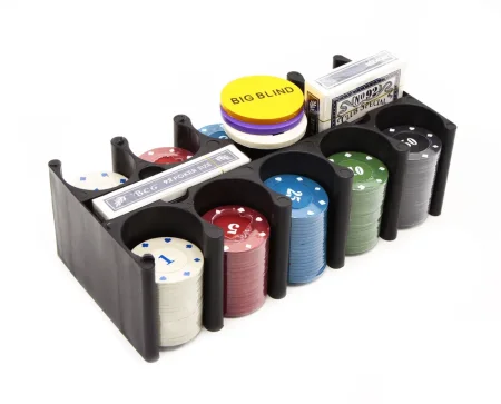 Набор для покера из 200 фишек с номиналом Фабрика Покера с картами и сукном в жестяной коробке MAGCPPS200Z