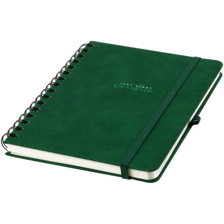 Записная книжка А5 96л. Greenwich Line "Just start. Green" кожзам, на гребне, твердая обложка, тиснение фольгой, с петлей для ручки RE-NA5с_51430