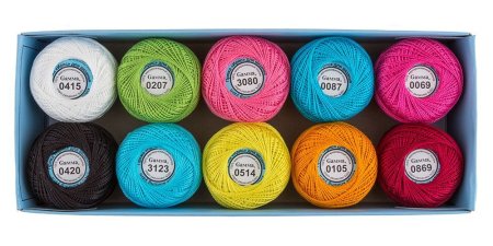 Пряжа GAMMA Ирис 100% хлопок 10 х 10 г 82 ± 3 м ассорти №16 GAM-IRI-16