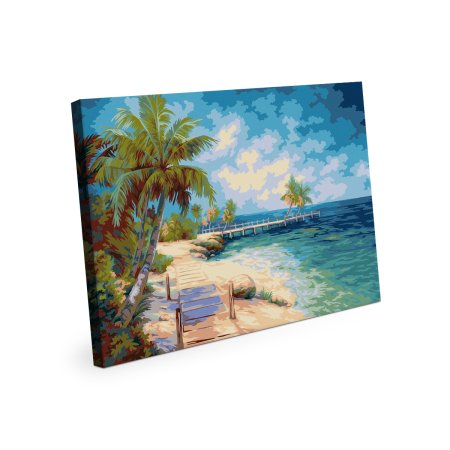 Набор для раскрашивания по номерам (холст на подрамнике) ФРЕЯ 50 х 40 см "На Мальдивских островах" PNB/PL-387