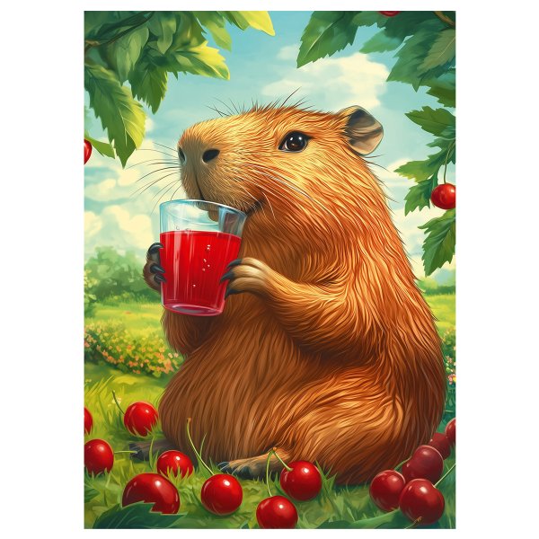 Пазл 120 элементов ФРЕЯ "Капибара в вишневом саду" PZL-120/02