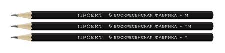 Набор графитных карандашей ОПП ВКФ "Проект" заточенный 3 шт ассорти 3P-4010