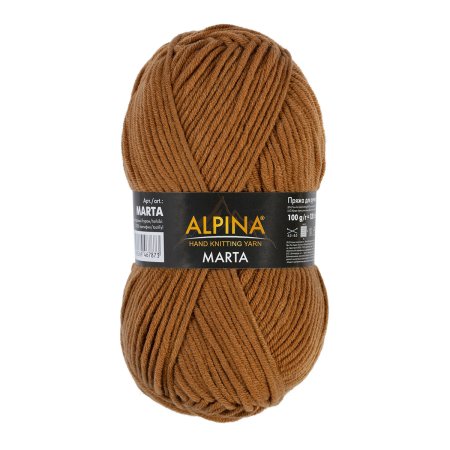 Пряжа ALPINA Marta 100% тактифил 1 х 100 г 120 ± 6 м №029 св. коричневый ALP-MAR-029