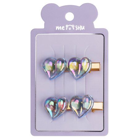 Заколки для волос MESHU прищепка, перламутр, ассорти, 2 шт, европодвес RE-MS_60621