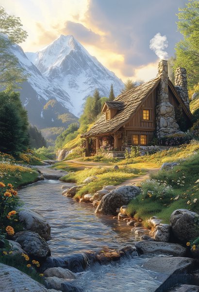 Пазл 1500 элементов ФРЕЯ "Дом у горной реки" PZL-1500/37