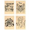 Набор досок для выжигания и росписи по дереву ТРИ СОВЫ "Аниме" 4 шт 15 x 21 см, пакет с европодвесом RE-НВ_56777