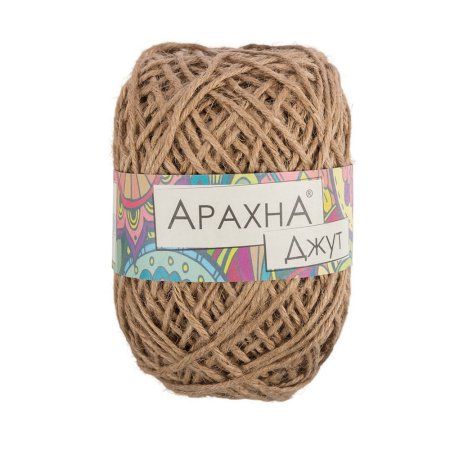 Пряжа ARACHNA Jute 100% джут 1 x 100 ± 10 г 90 ± 5 м №004 натуральный ARA-JUT-004