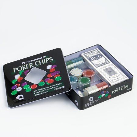 Набор для игры в "Покер" (карты 2 колоды, фишки 100 шт) без номинала 20 x 20 см SIM-288707