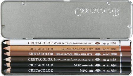 Набор масляных карандашей CRETACOLOR Oil Pencils 6 шт, мет.пенал CR40007