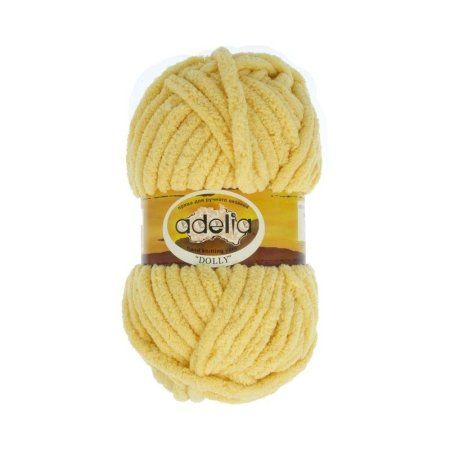 Пряжа ADELIA Dolly 100% полиэстер 1 х 100 г 40 ± 3 м №03 св.желтый ADE-DOL-03