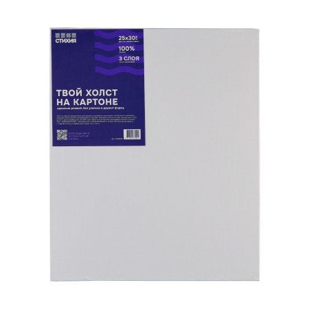 Холст грунтованный на картоне Стихия 25 x 30 см 280 г/м2 хлопок MPST06008