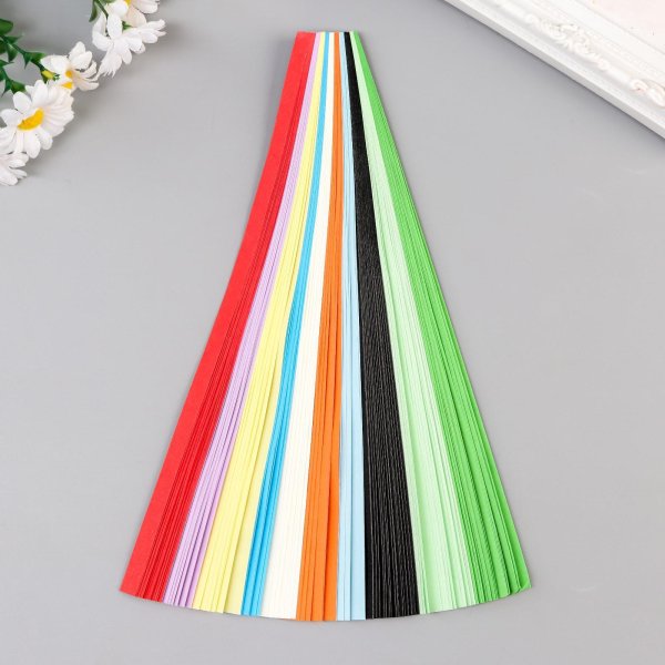 Бумага для квиллинга "Цветная" 0,8 х 24 см набор 200 полосок SIM-852096