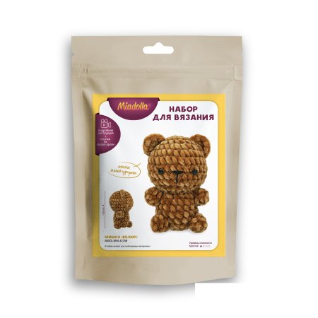 Набор для вязания "Miadolla" Мишка (велюр) AMG-MN-0136