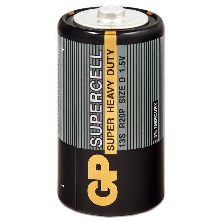 Батарейка GP Supercell D (R20) 13S солевая, 1 шт RE-GP-13S-OS2/GP-13S-2S2