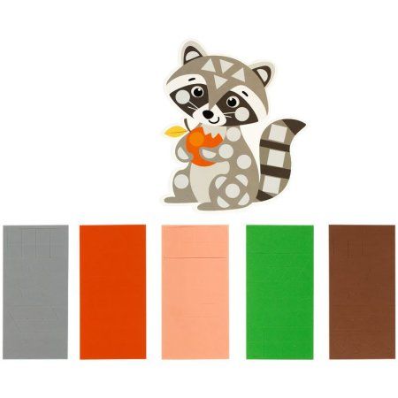 Аппликация фигурная из мягкого пластика EVA ТРИ СОВЫ "Лесные животные" 5 фигур, 190 элементов RE-АП_46527